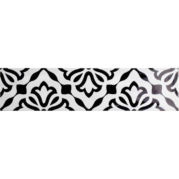 Quintessenza Ceramiche Genesi26 Antracite Lucido Deco Декор 6,5x26,6 см, Италия, под обои  - фото 1